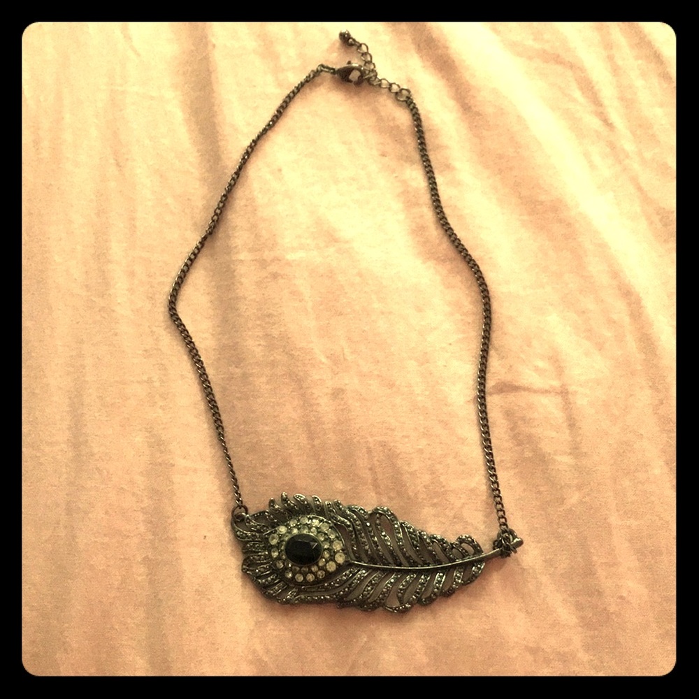 Stunning peacock feather pendant